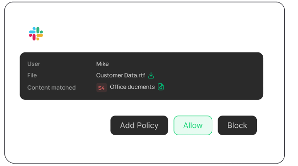 Slack policy audit and block